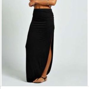 Tight black maxi skirt